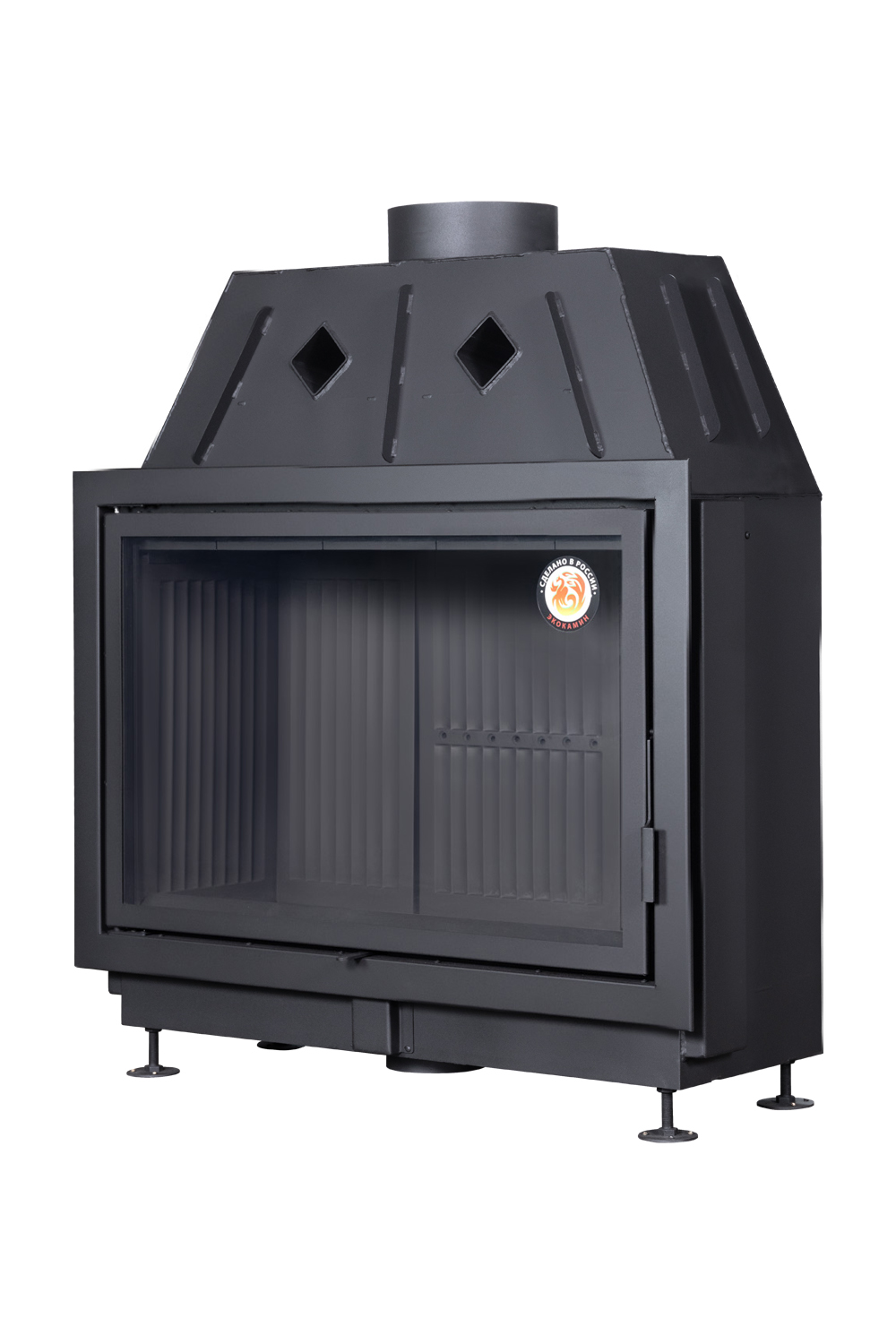 Топка АЛЬФА 1000 белый/черный шамот(подовая)