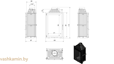 MAJA/W 15 Каминная топка Kratki