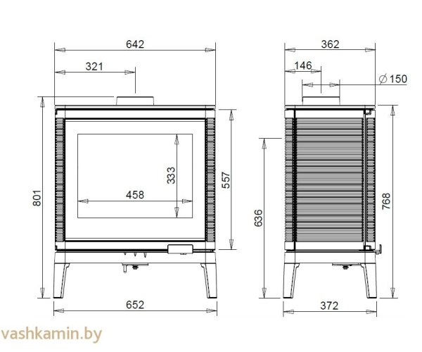 Печь-камин Kazan G.A. Invicta