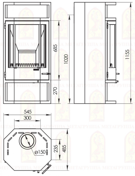 ПЕЧЬ-КАМИН “РЕЙН” АОТ-10,0
