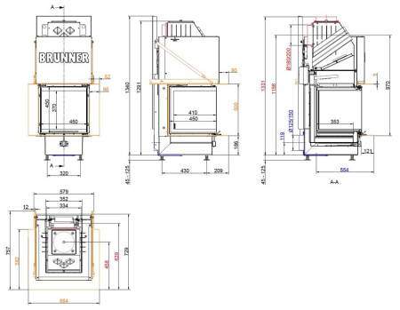 BKH PK 45-45-45-45 Brunner каминная топка Green