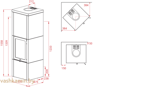 Печь-камин Lotus QM40 Soapstone