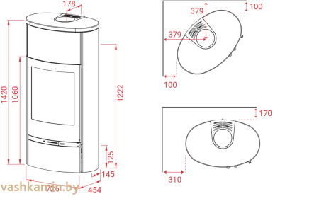 Lotus Jubilee 35 M Indian Night Печь-камин без нижней дверцей
