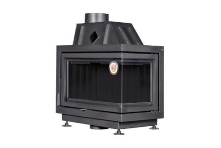 Топка АЛЬФА 700 RB два стекла правая белый/черный шамот(подовая)