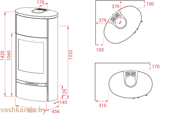 Lotus Jubilee 35 M Indian Night Печь-камин без нижней дверцей