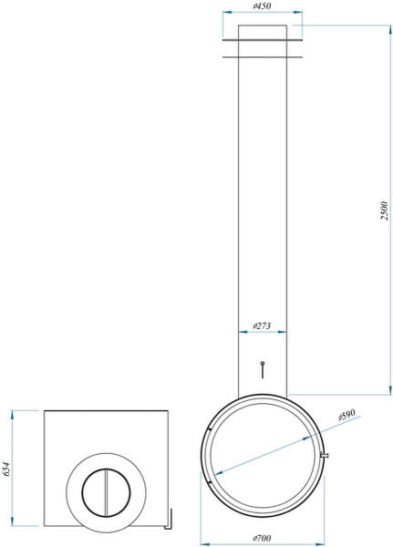 Подвесной камин двусторонний RING