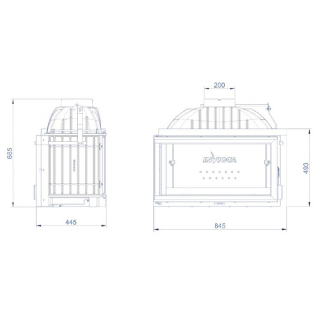 Каминная топка 800 Grand Angle правая/левая