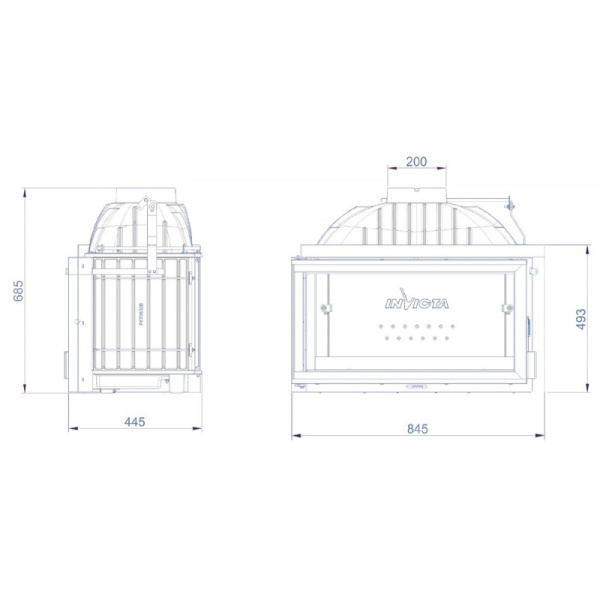 Каминная топка 800 Grand Angle правая/левая