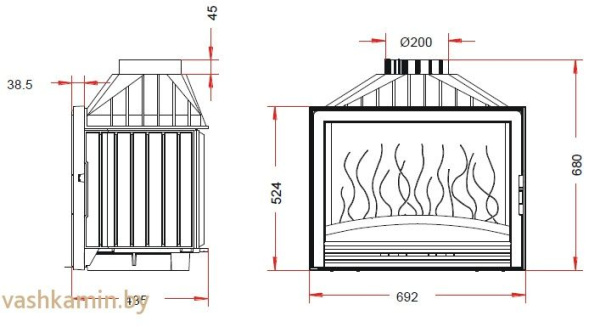 Каминная топка 700 Compact