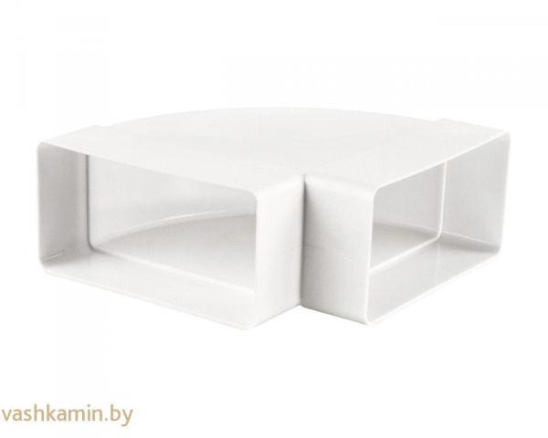 Колено горизонтальное 90° для плоских каналов ПВХ