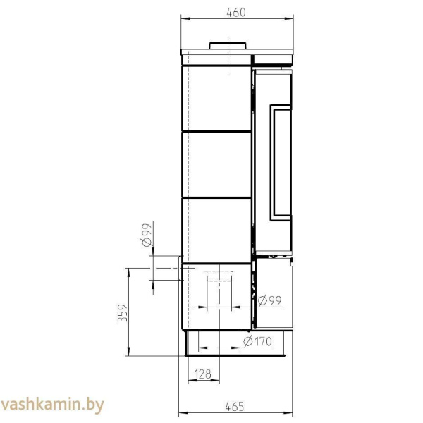 Печь-камин Thorma ANDORRA Extra Ceramic белая