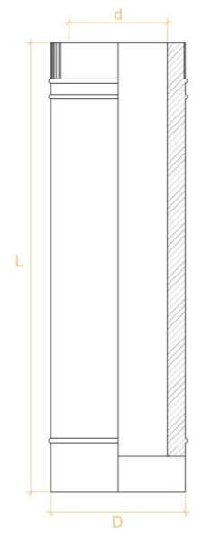 Труба дымовая L=330 мм Нерж AISI430 0.5 мм Вермилоджик