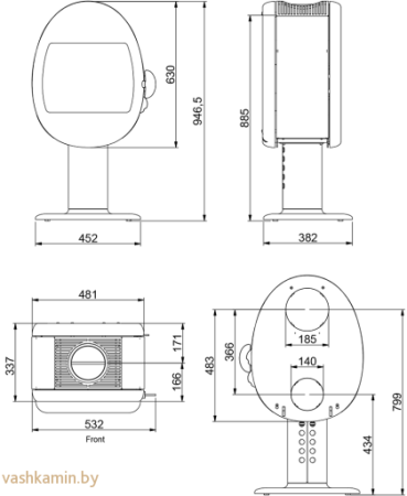 Scan 66-2 Pedestal BP печь-камин