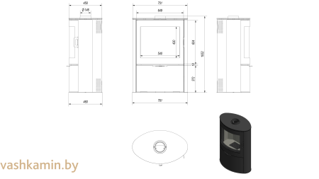 Печь камин Kratki KOZA AB S2