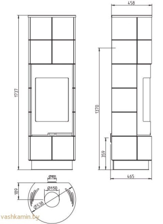 Печь-камин Thorma DELIA  Ceramic Extra Black