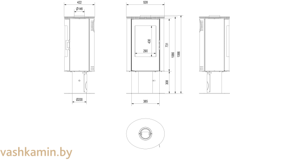 Печь камин Kratki KOZA AB S N