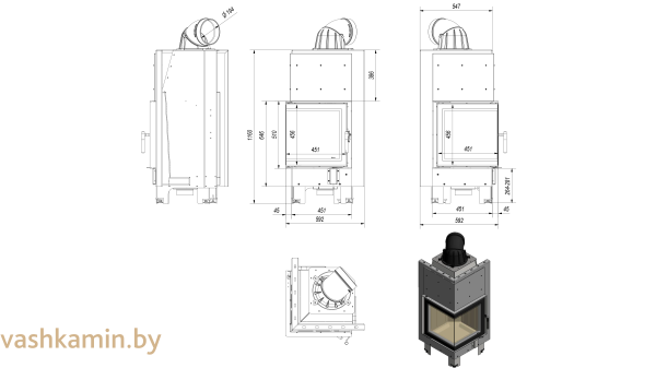 MBN / L / BS  Каминная топка Kratki