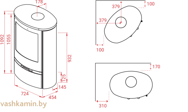 Печь-камин Lotus Jubilee 35 с нижней дверцей
