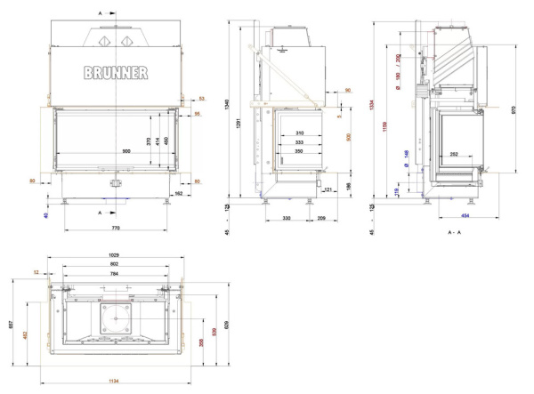BKH PK 45-35-90-35 Brunner каминная топка Green