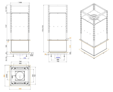 Urfeuer 4FREE70 каминная топка