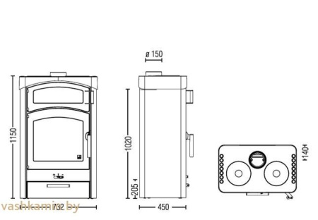Отопительная печь Austroflamm Pallas Back