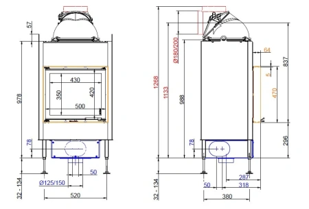 BKH flat 42-50 DT Brunner каминная топка Green
