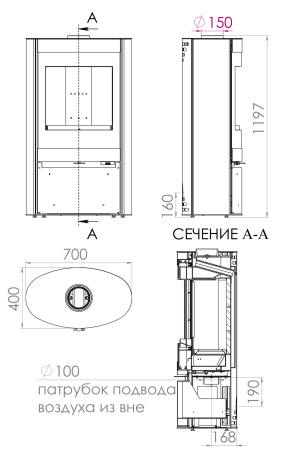 ПЕЧЬ-КАМИН “СВИТЯЗЬ NR” АОТ-7,0-01