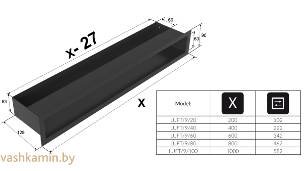 РЕШЕТКА LUFT 90 мм