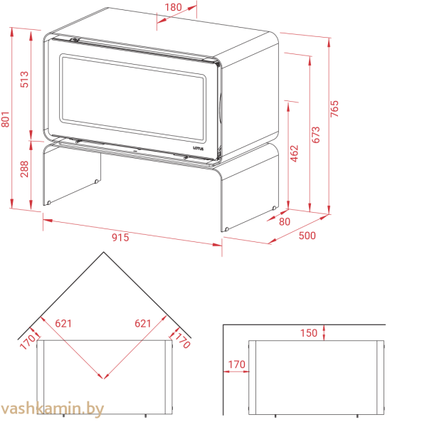 Печь-камин Lotus Living Base