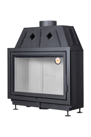 Топка АЛЬФА 1000 белый/черный шамот(подовая)