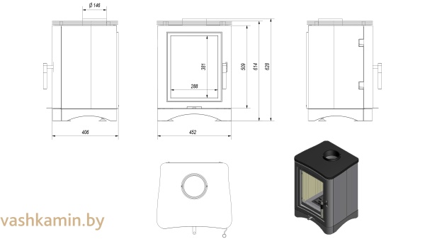 Печь камин Kratki KOZA K5