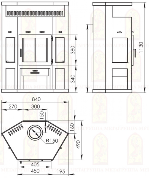 Печь-камин “Енисей” АОТ-11,0