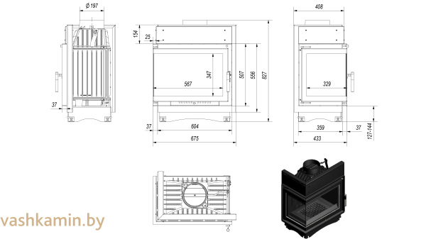 MAJA/L/BS 12 Каминная топка Kratki