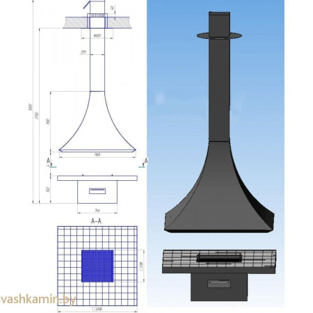 Островной камин Tower