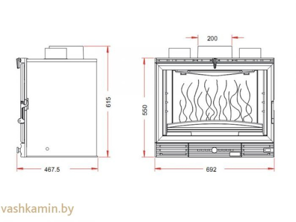 Каминная топка 700 Grande Vision turbo