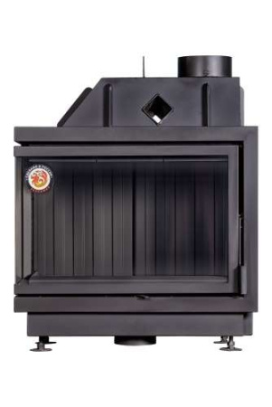 Каминная топка Экокамин Альфа 800 LB два стекла левая черный/белый шамот