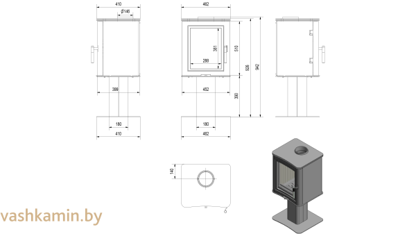 Печь камин Kratki KOZA K5 S/N