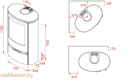 Печь-камин Lotus Jubilee 35 S стеатит без нижней дверцы
