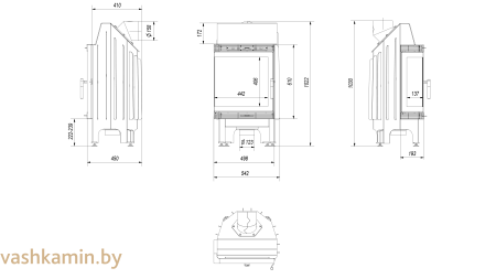 BLANKA/L/BS Угловая каминная топка Kratki