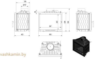 ERYK/DECO 12 Каминная топка Kratki