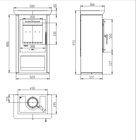 Печь-камин Thorma  BORGHOLM Smalt Белая керамика, эмаль