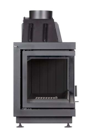 Каминная топка Экокамин АЛЬФА 700 LB два стекла левая черный/белый шамот