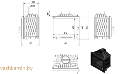 ANTEK/DECO 10 Каминная топка Kratki