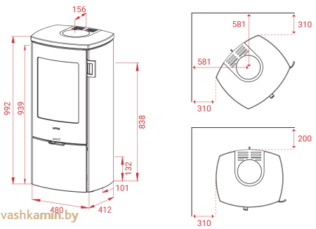 Печь-камин Lotus Jubilee 15 Soapstone