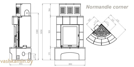 Печь-камин ABX Normandie California gold