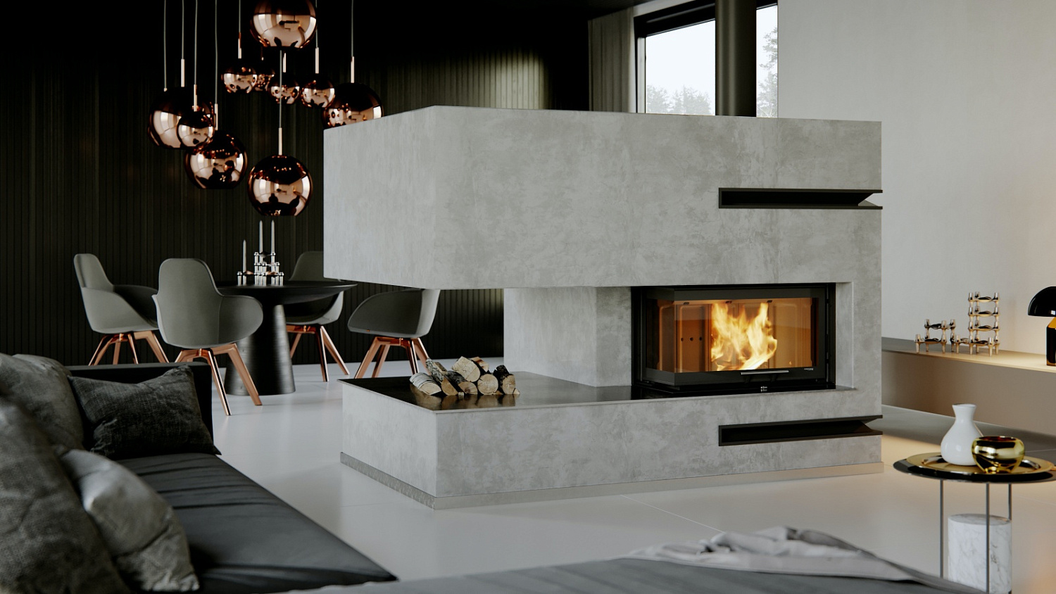 DEFRO HOME INTRA ME BL/BP SLIM G угловая каминная топка