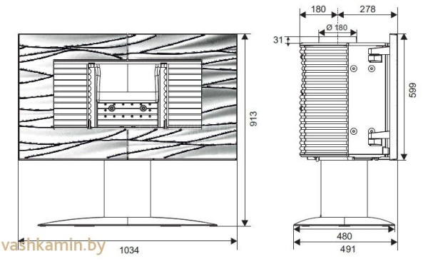 Печь камин Theia Invicta
