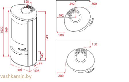 Печь-камин Lotus Liva 5 в стеатите