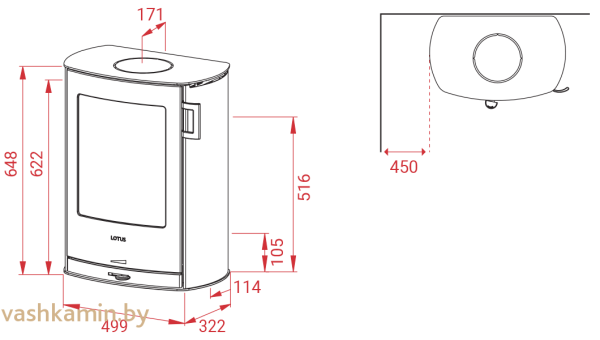 Печь-камин Lotus Jubilee Wall