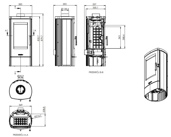 Печь-камин Sora EKO